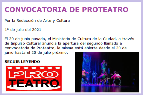 CONVOCATORIA PROTEATRO